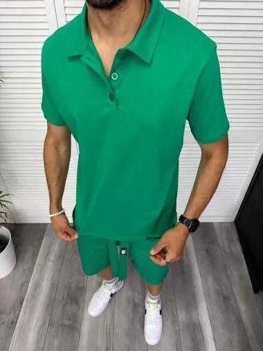 Trening barbati verde pantaloni + tricou 13289 D2-2.3